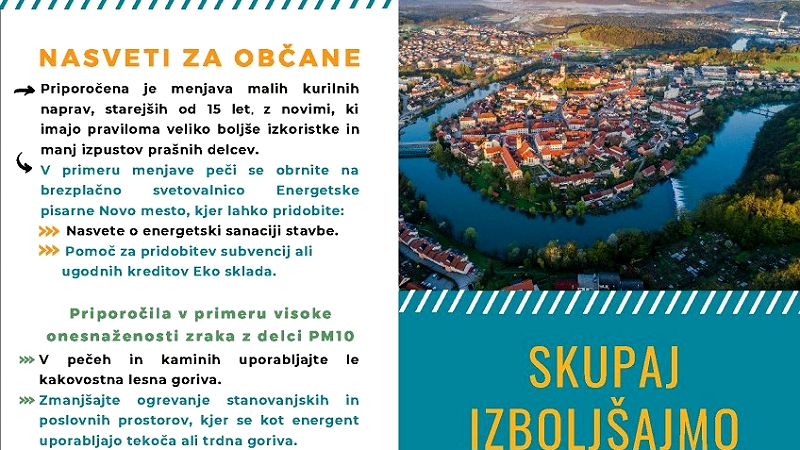 Zaskrbljujoče stanje onesnaženosti zraka v MO Novo mesto