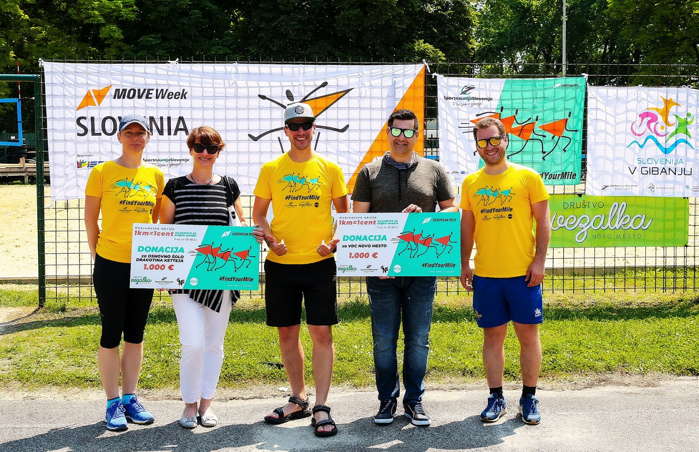 Kilometer za dober namen 2021  od leve-Alenka Trifković,VidaMarolt,Rado Trifković, Mitja Mežik, David Hrovat