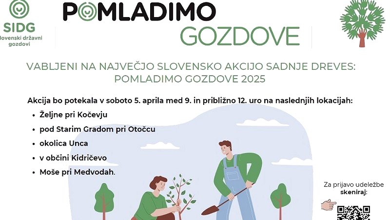  Akcija sajenja dreves Pomladimo gozdove 2025