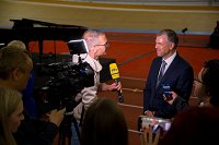 župan Gregor Macedoni daje izjavo za medije