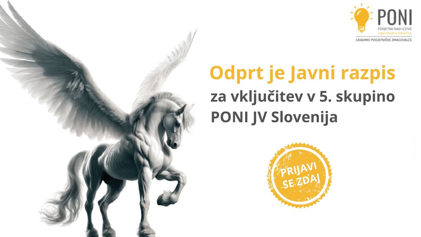 Projekt PONI grafika Razvijajte svojo podjetniško pot: Projekt PONI vabi k sodelovanju