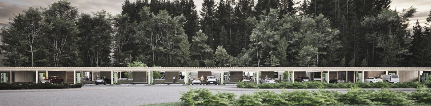 vizualizacija bodočega polnilnega parka velikih moči Novo mesto vizualizacija bodočega polnilnega parka velikih moči Novo mesto